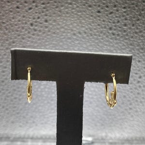 Ladies 14 Karat Solid Yellow Gold Angel Hoop Earrings