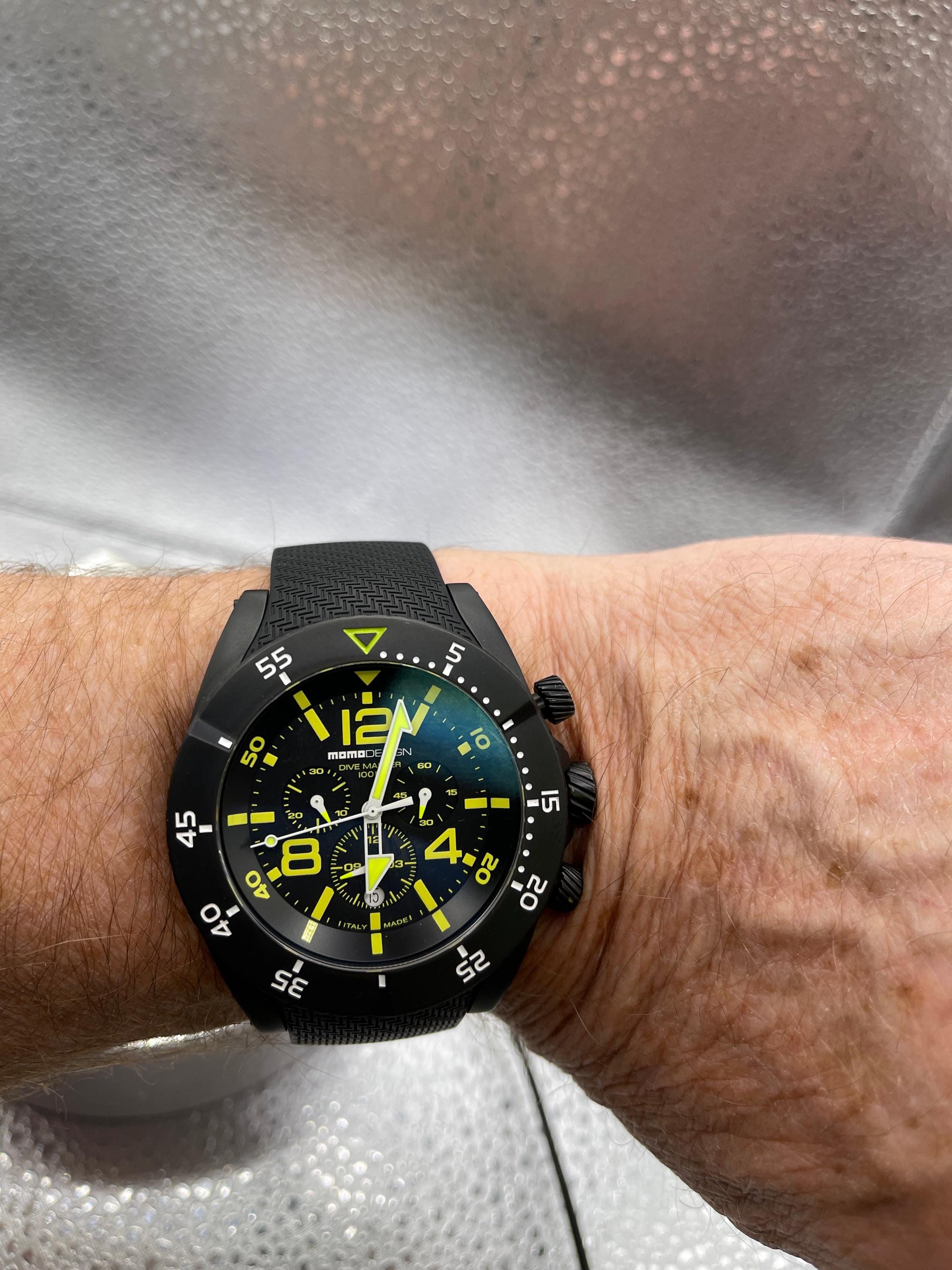 New Momo Design Black Chronograph Sport Dive Master Watch - Etsy