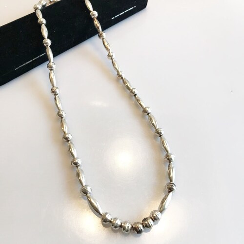 Sterling Silver .925 South West Corrugated Bead shops And Ball Necklace