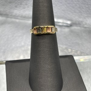 Ladies 14 Karat Tri-color Gold Ring | Women&#39;s Three Gold Jewelry | Stackable Gold Jewelry | Anniversary Gift for Her | Gift for Girlfriend