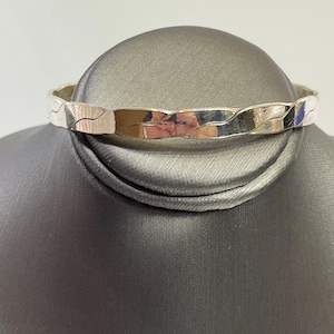 Sterling Silver .925 Bangle Bracelet With Etched Design | Slip on Bracelet | Gift for her | Silver for Her | Gift for Mom | Birthday Gift