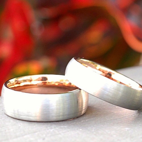 Personalized Wedding Ring Set 5mm Sterling Silver Wedding Etsy