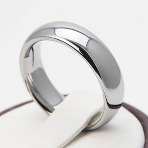 Tungsten Ring Men Women Wedding Band Classic High Polish Design 6MM Size 4 to 14  His Her Anniversary Gift Personalized Engraving Available