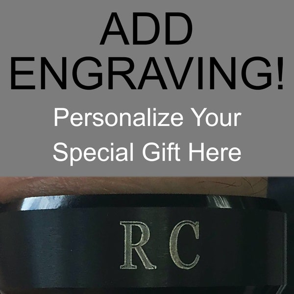 Add Personal Engraving To Your RCornejo Tungsten Ring Wedding Band