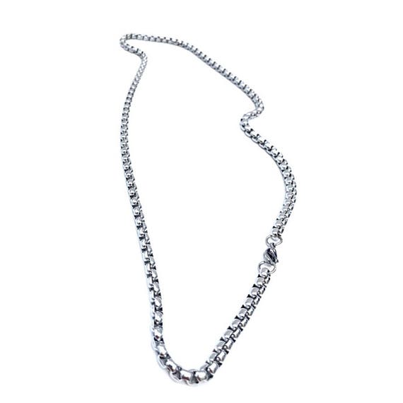 Chain Necklace Stainless Steel Box Style Men's Women's Chain Popular Fashion Jewelry Silver Tone Length (20-26 Inches) Free Shipping!