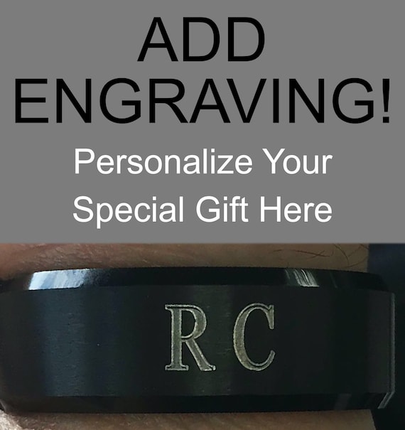 Add Personal Engraving To Your RCornejo Tungsten Ring Wedding Band