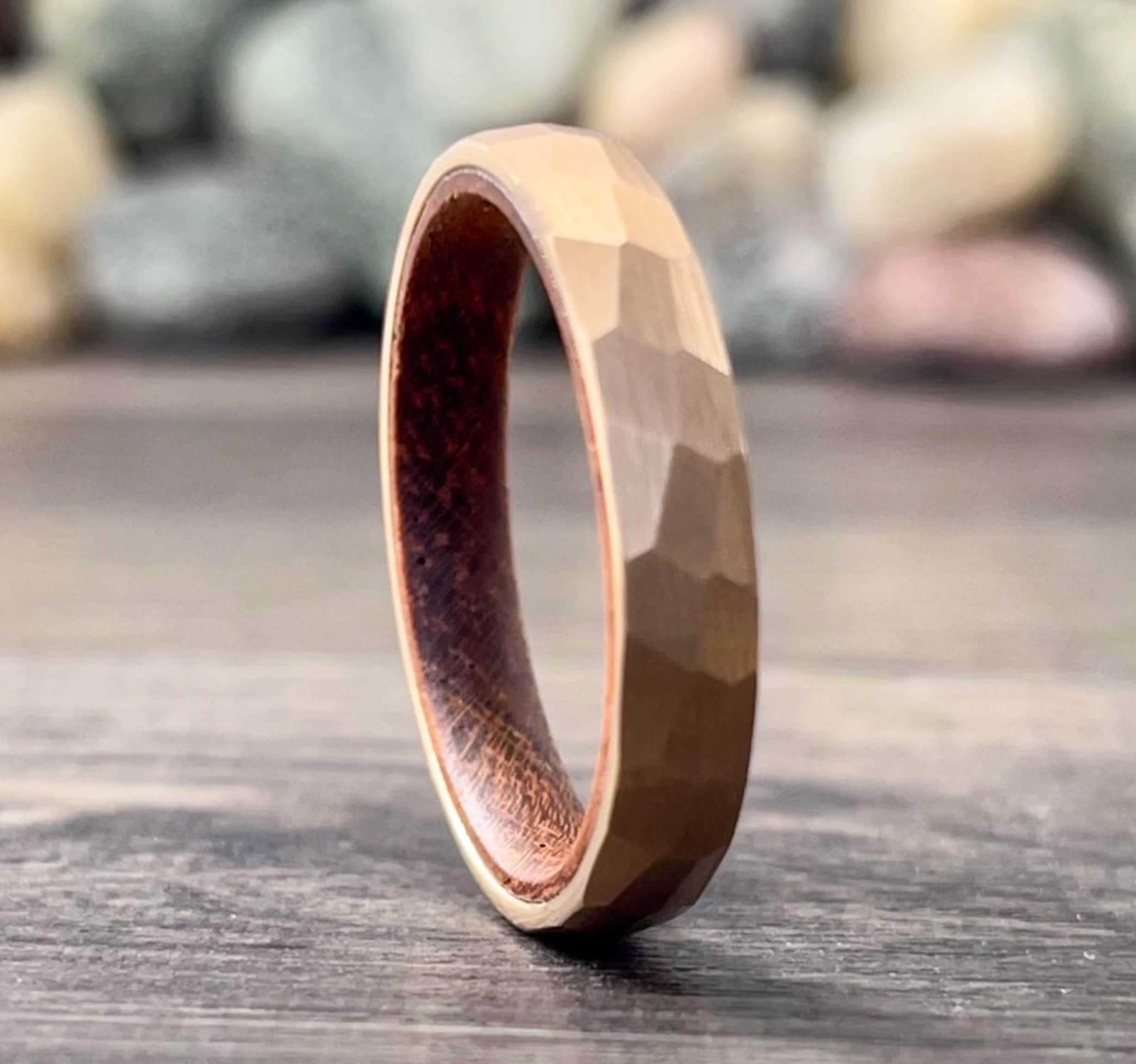 Meteorite Ring with Thin Koa Wood Pinstripe | Jewelry by Johan - Jewelry by  Johan