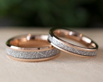Men's & Women's 8mm Polished Rose Gold Tungsten Carbide Wedding Ring | Sizes Q To Z