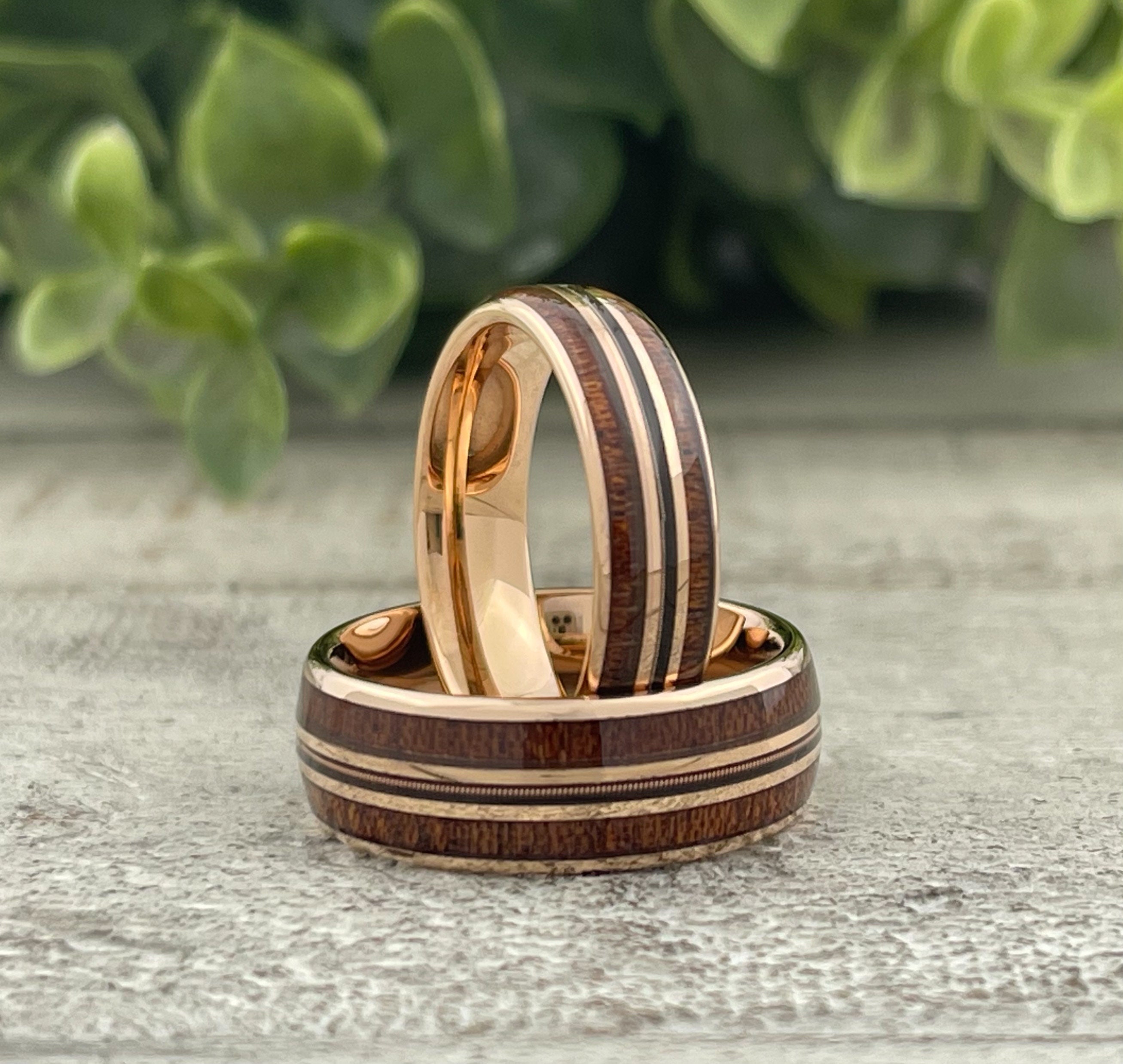 Modern Rose | Men's Rose Gold and Black Wedding Band – Northern Royal, LLC