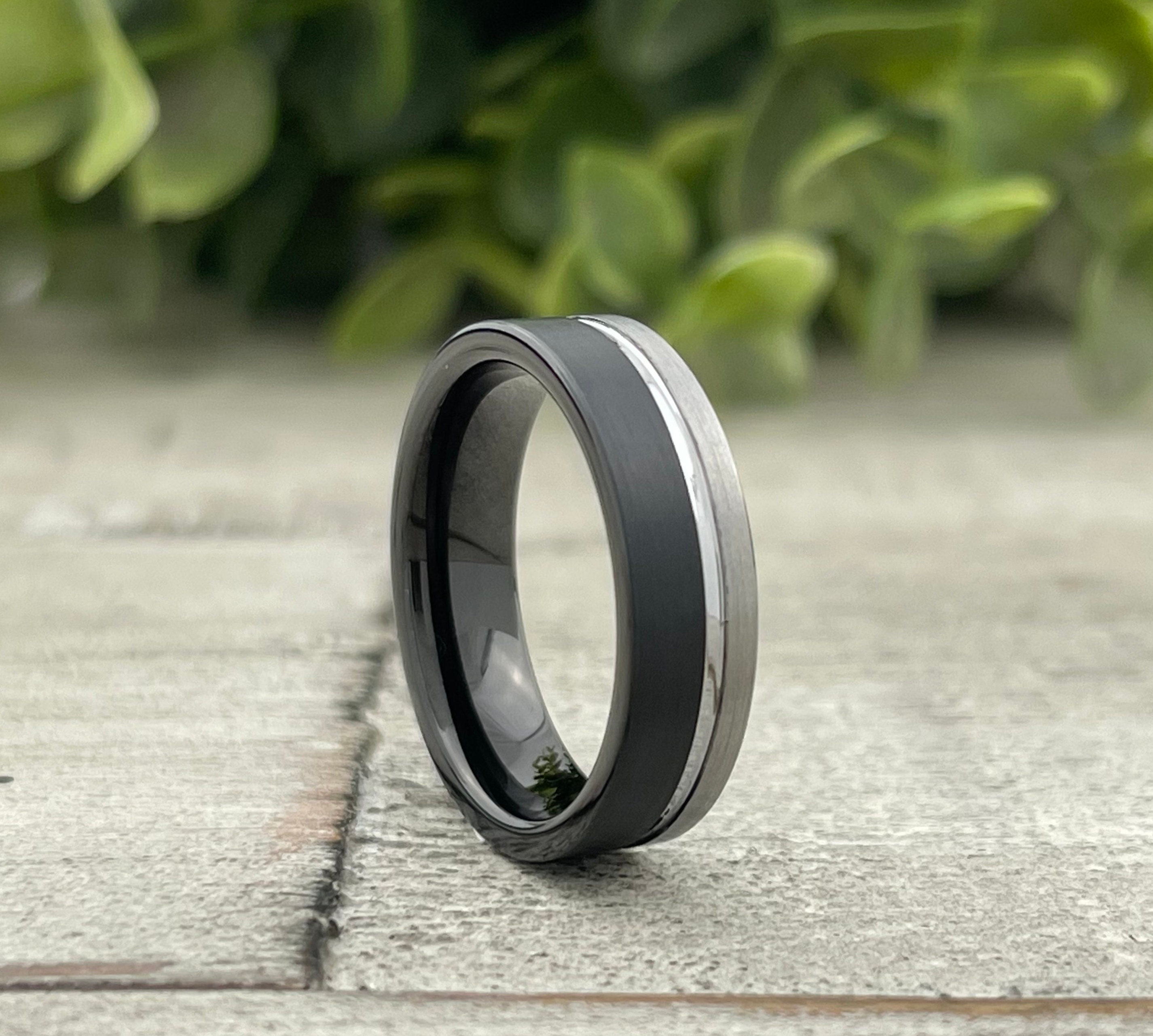 The Artisan | Mens Tungsten Koa Wood Ring | Gentlemen's Bands