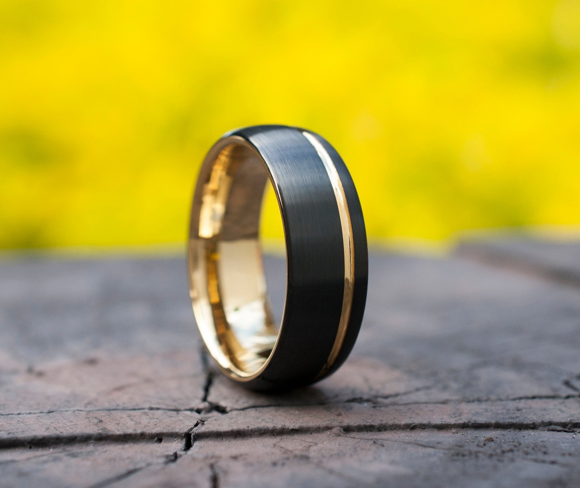 KARMAAH Karmaah Black Titanium and Gold Plated Stripe Fashion Ring For Men  Stainless Steel Gold, Titanium Plated Ring Price in India - Buy KARMAAH  Karmaah Black Titanium and Gold Plated Stripe Fashion