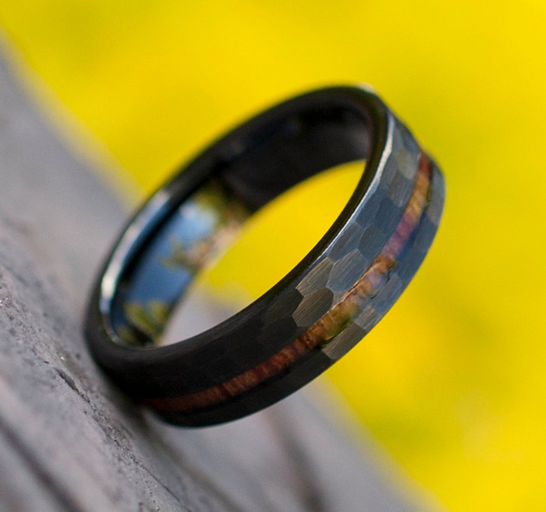 Black Tungsten Hammered Ring Wood Inlay 6MM Men Women Wedding Brush Band  Comfort Fit Size 4 to 15 Male Female Fashion Anniversary Gift Idea - Etsy  ..., image size:1080x1013