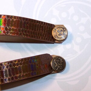 GLITTER Leather Guitar Fret Strap with Knob, Multiple Colors Available, Moon image 5