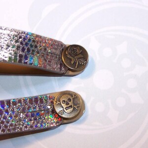 GLITTER Leather Guitar Fret Strap with Knob, Multiple Colors Available, Moon image 6