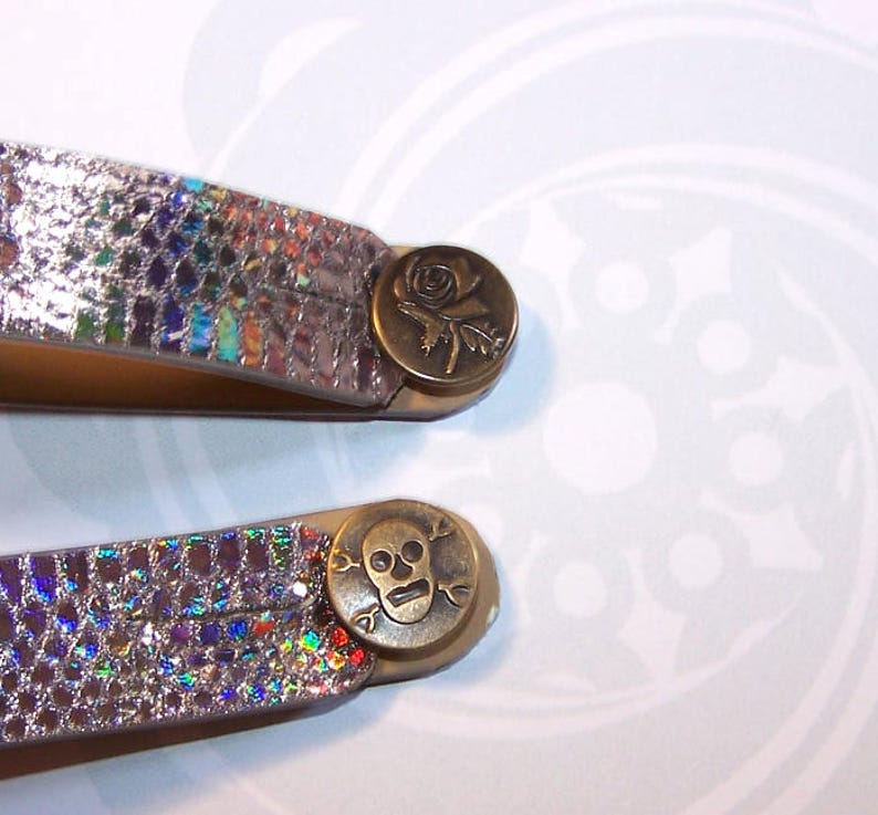 GLITTER Leather Guitar Fret Strap with Knob, Multiple Colors Available, Moon image 6