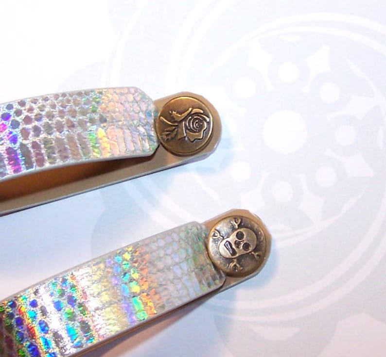 GLITTER Leather Guitar Fret Strap with Knob, Multiple Colors Available, Moon image 4