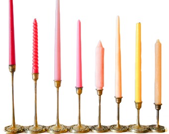 Set of 8 brass Filigree candleholders