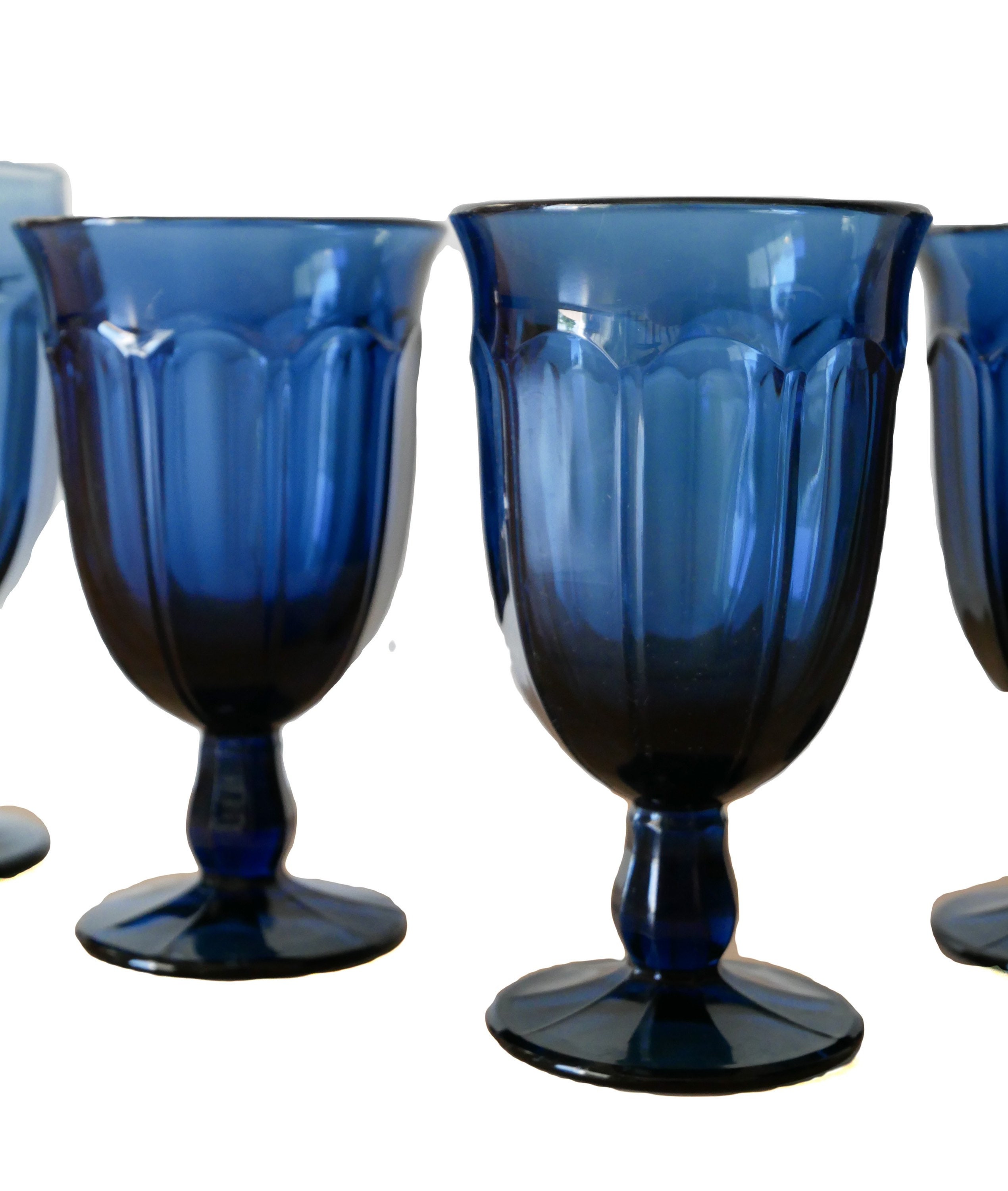 5 piece mixed blue goblet set Etsy