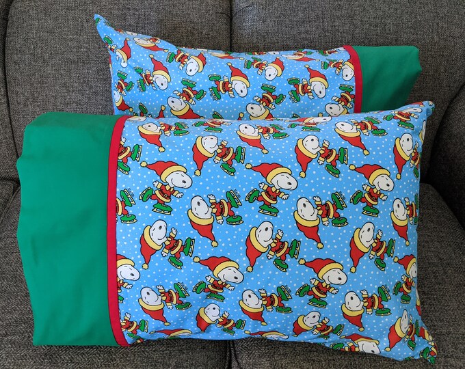 Christmas Pillowcase Character Pillowcases Snoopy Etsy
