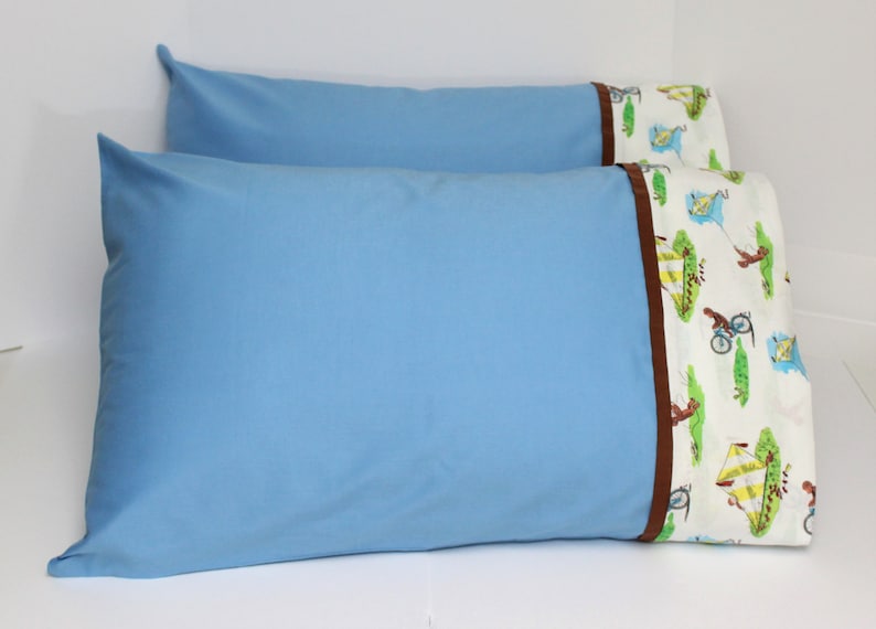 Curious George Curious George Pillow Blue Pillowcase Boys Etsy