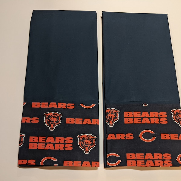 Chicago Bears Football Sports Pillowcases | Sports Bedding | Set of 2 |  Queen/King