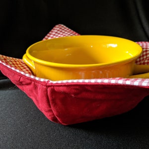Valentines Day Bowl Cozy | Soup Bowl Cozy | Buffalo Plaid |  Bowl Hot Pad