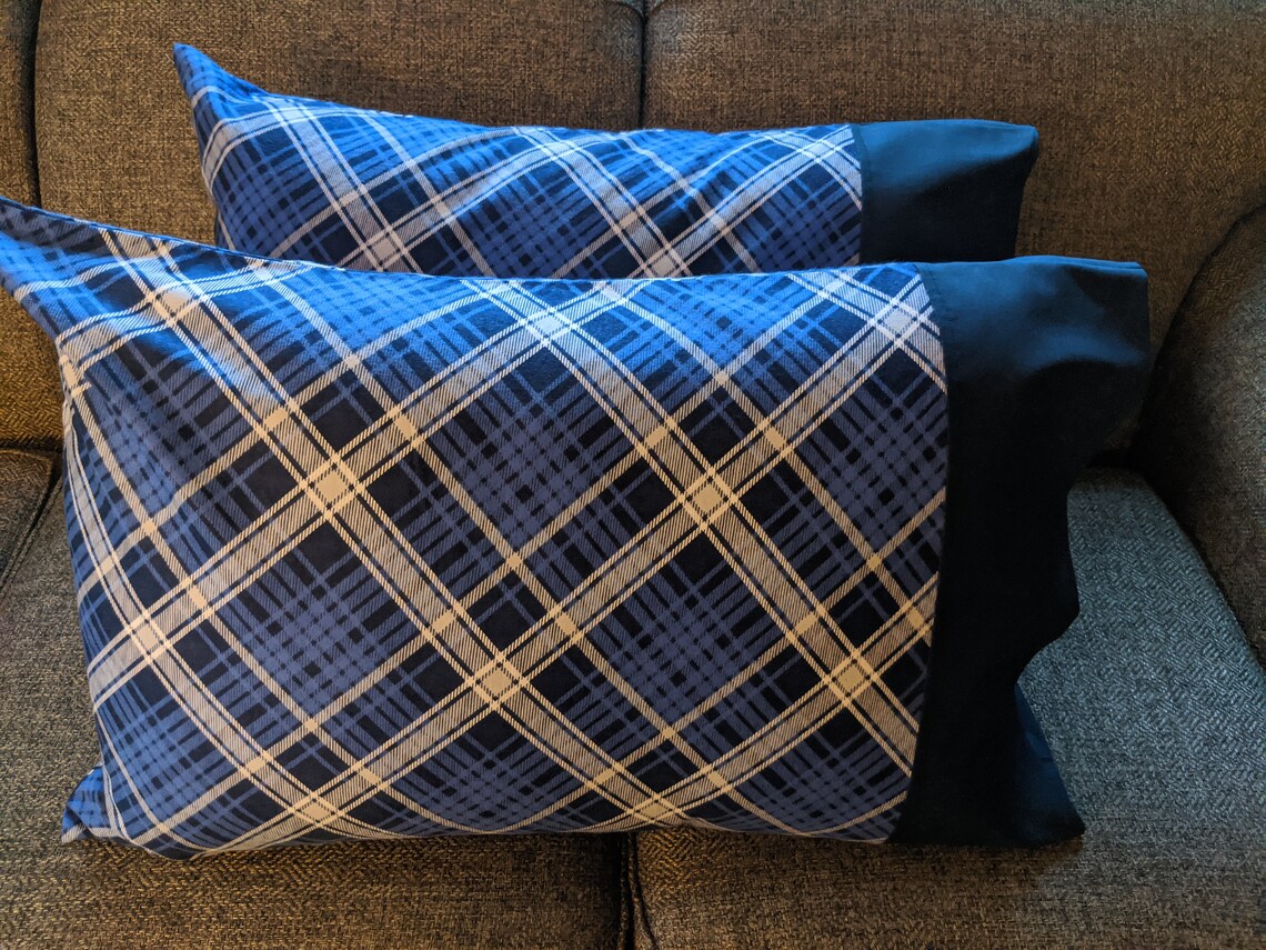 Plaid Flannel Pillowcases Farmhouse Decor Cabin Pillowcases Etsy