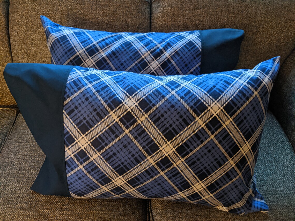 Plaid Flannel Pillowcases Farmhouse Decor Cabin Pillowcases Etsy
