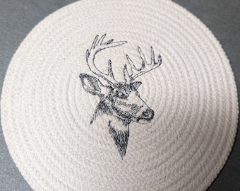 Deer Head Coaster | 8 inch Coaster | Hunting Season | Antlers | Cabin Decor