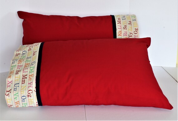 Pillowcases Alphabet Pillowcase Red Pillow Covers Kids Etsy
