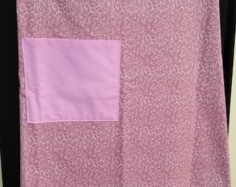 Pink Half Apron | Apron for Women | Kitchen Apron | Pink Flowers Apron