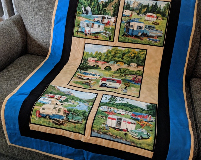Quilt Campers Quilt Camping Throw Camper Bedding Vintage Etsy