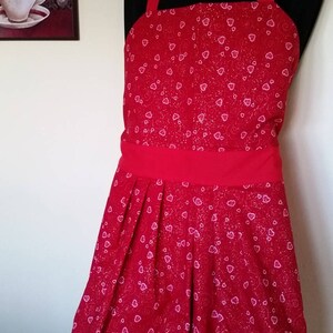 Valentines Day | Red Heart Apron | Red Pleated Apron