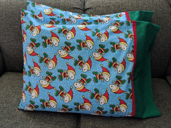 Christmas Pillowcase Character Pillowcases Snoopy Etsy
