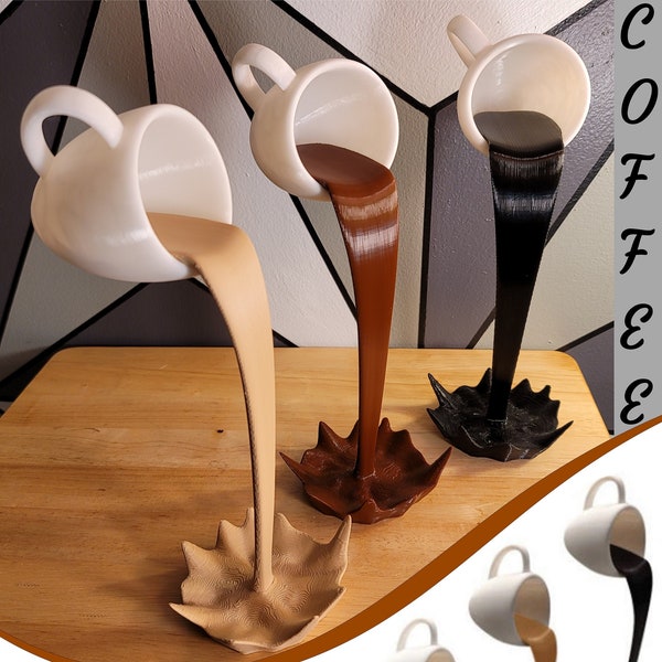 Tasse à café flottante renversée