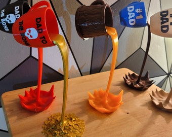 FATHERS DAY SPECIAL | Floating spilling coffee cup | Floating spilling beer stein | Floating spilling cup of gold