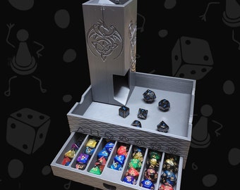 Portable Magnetic Dice Tower Box | Dice Holder Storage Tray Gift Idea Roller Board Game D&D Pathfinder Catan War Mini FREE SHIPPING