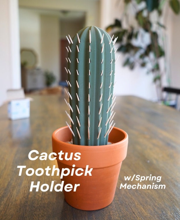 3D Printed Cactus Toothpick Dispenser House Plant | Cacti