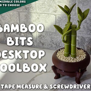 Bambus Bits Desktop Toolbox | Werkzeuge auf dem Tisch Schraubendreher-Set Maßband Aufbewahrung ForgeCore Viral funktional Pflanzen Küche Zuhause
