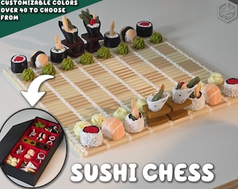 Sushi-Schach | Die Sushi-Rolle unter dem Motto Reise tragbare Schach Set ForgeCore Instagram TikTok Funktional Fake Food Home täglichen Gebrauch Decor Bento Box