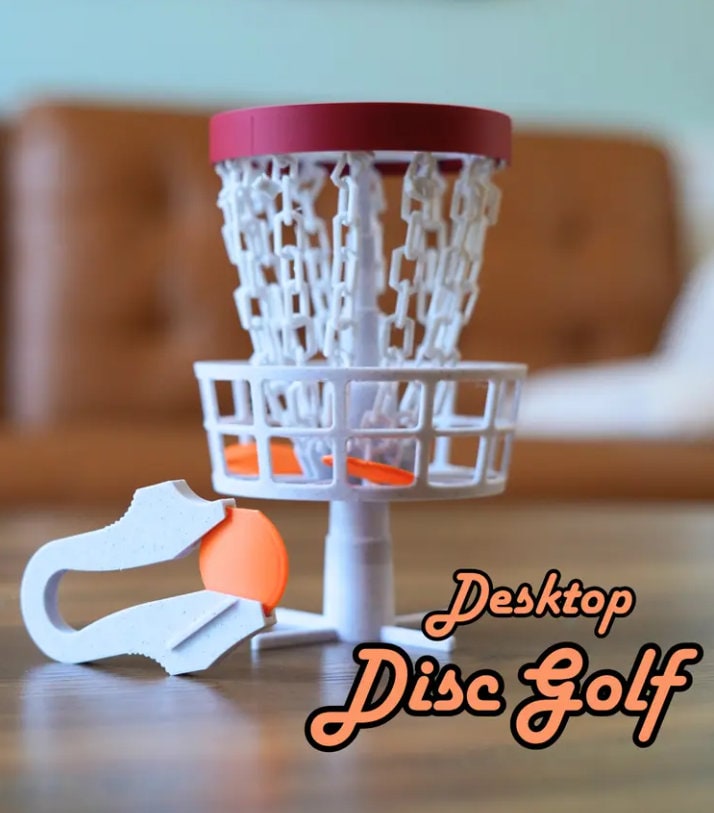Desktop Disk Golf | 3d Printed Desk Top Cubicle Sport Games ForgeCore Collapsable Frisbee Golfing Instagram Tiktok