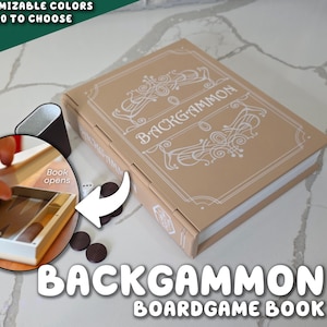 Backgammon Game | PlayBook'd Customizable Bookshelf Decor Travel Compact Board Novelty ForgeCore