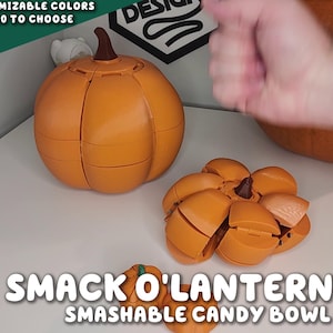 Smack O'Lantern | The Smashable Pumpkin Candy Bowl Trendy Jack O' Lantern Dish Halloween Bucket Bag ForgeCore Home Desk Table Decor Office
