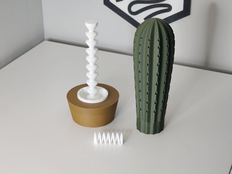 3D Printed Cactus Toothpick Dispenser House Plant Cacti HousePlant Hold 117 Round Tooth Picks For People Who Can't Keep Plants Alive Decor Cactus Only