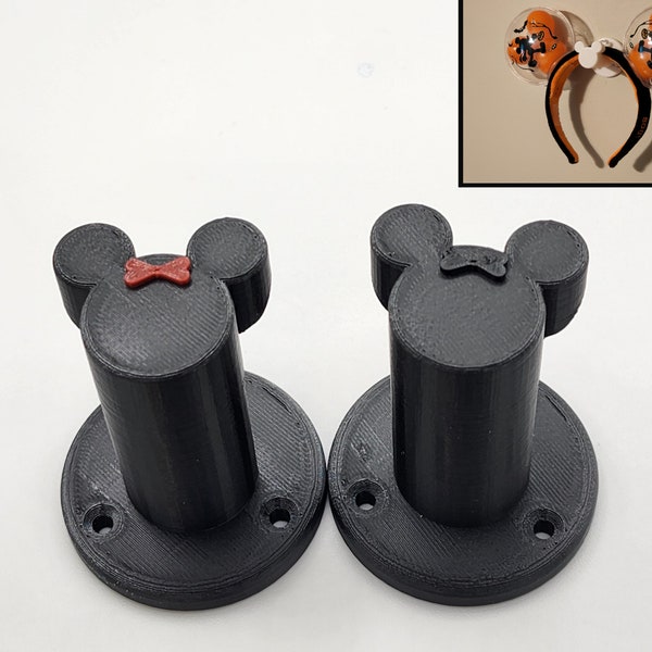 5 PACK - EXTENDED for Large Mickey Ears - Mickey / Minnie Themed Disney Ear Wall Display Mount Hangar For Ear Headbands