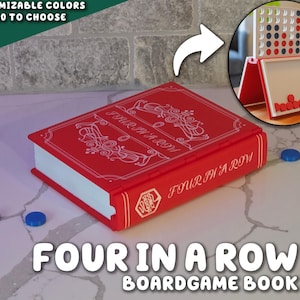 Juego de mesa «Cuatro en raya» / PlayBook'd, personalizable, impreso en 3D, decoración para estantería, tablero compacto de viaje, regalo original y único de ForgeCore