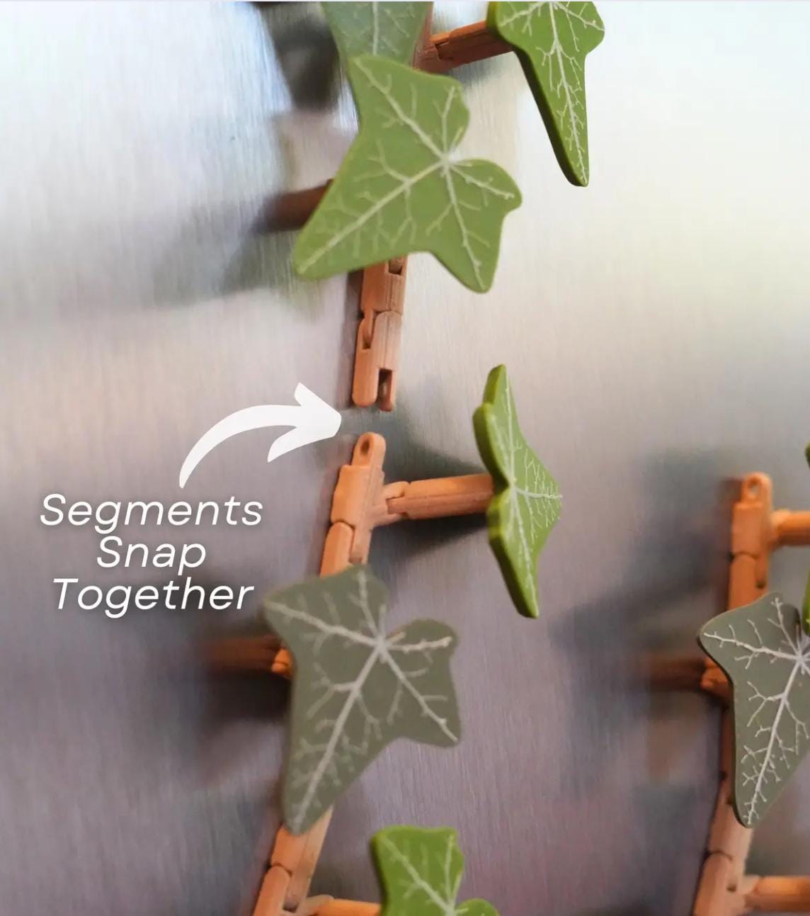Magnetivy - English Ivy Fridge Magnet with Articulating Stems | ForgeCore Home Kitchen Refrigerator Decor Ivy Vine Leaf Magnets Magnetic