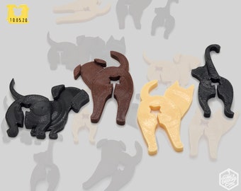 4 PACK - Funny Dog Cat Bread Bag Clips | Pet Butt Humor New Better Bread Bag Tag Cinch