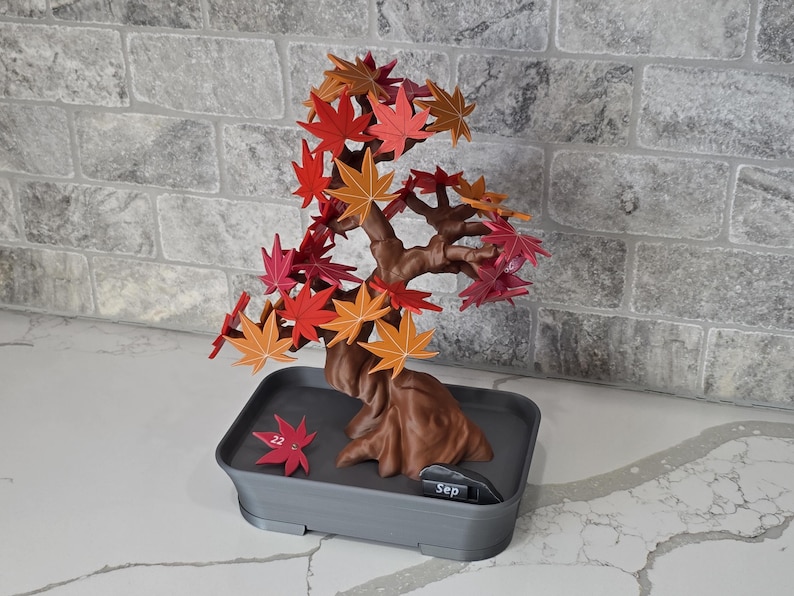 Bonsai 365 Tree Calendar | Japanese Maple Calendar for your Desk Set Cute Themed Adorable Fridge Magnets ForgeCore Functional Decor image 3