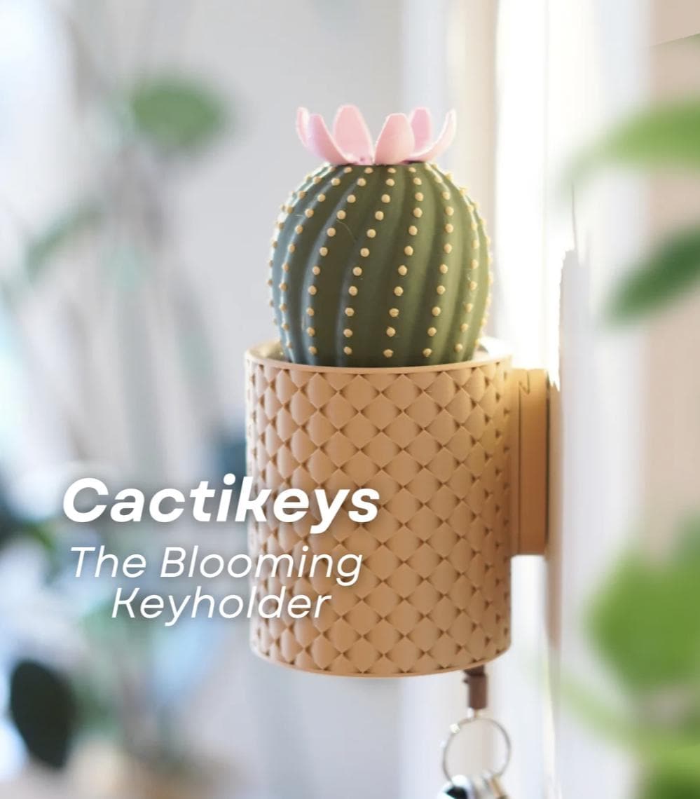 Cactikeys Cactus Key Hook | Blooming Flower Wall Mounted Key